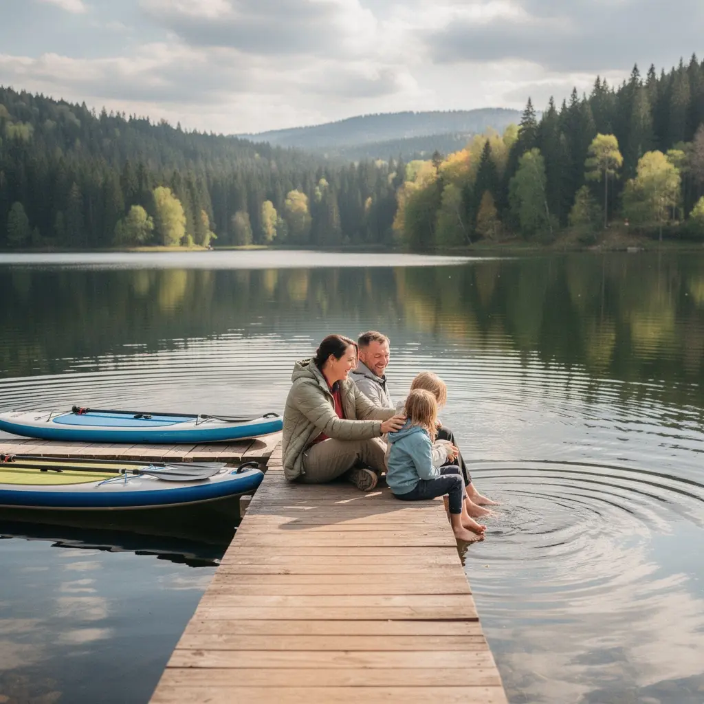 Pohled na malebné město Český Krumlov s historickým zámkem a řekou Vltavou.